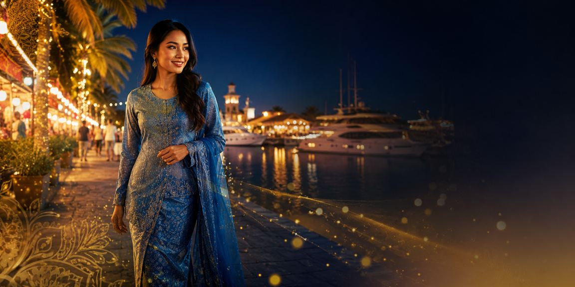 Pemain wanita berbaju kurung di Langkawi menggunakan platform ek99 untuk deposit dan bonus